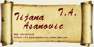 Tijana Asanović vizit kartica